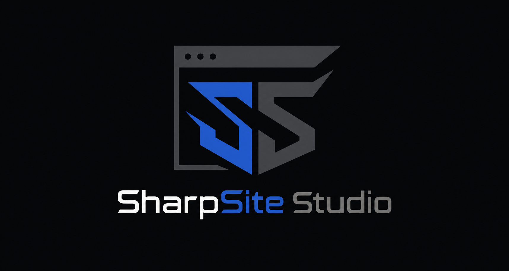 SharpSite Studio logo concept with angular SS website mark