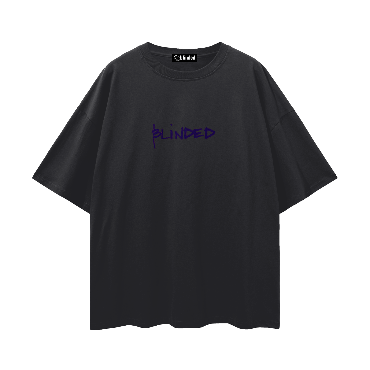 "blinded" dark blue logo Loose Drop Shoulder T-Shirt (unisex)