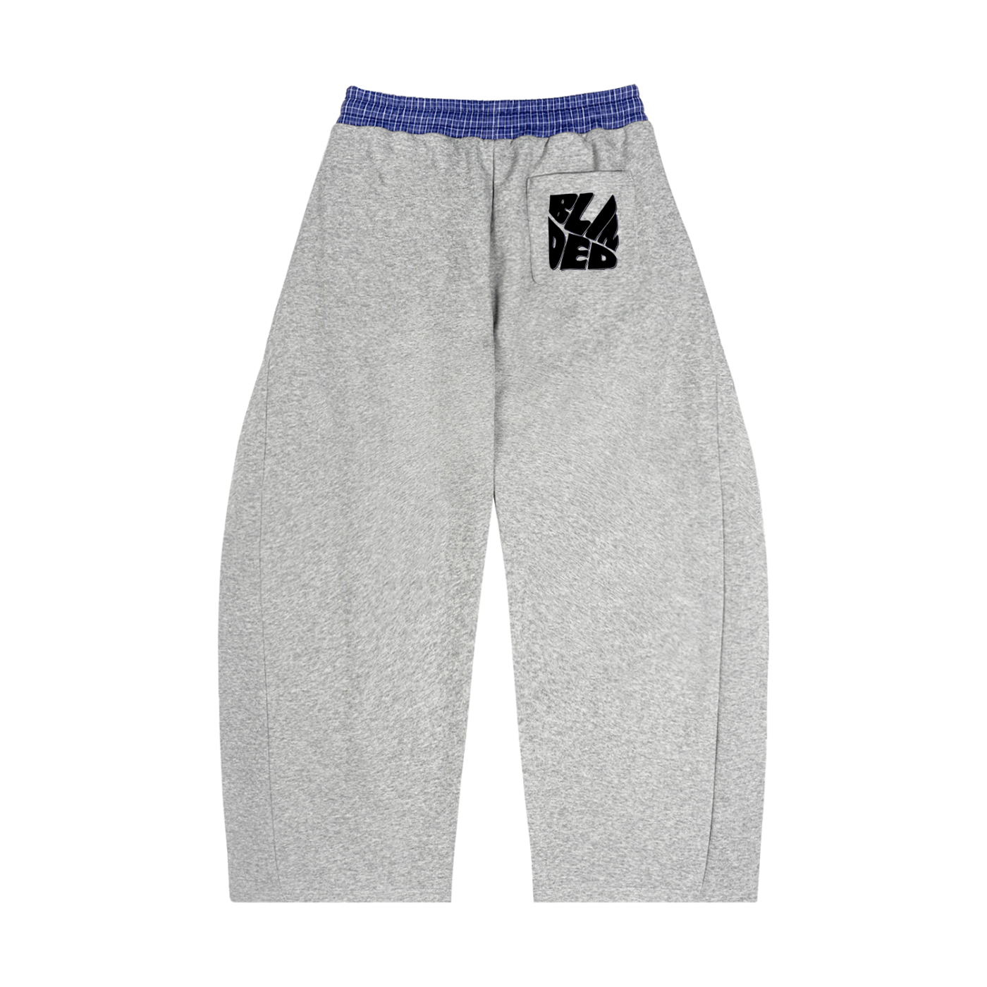 "blinded" Plaid Waistband Barrel Sweatpants (unisex)