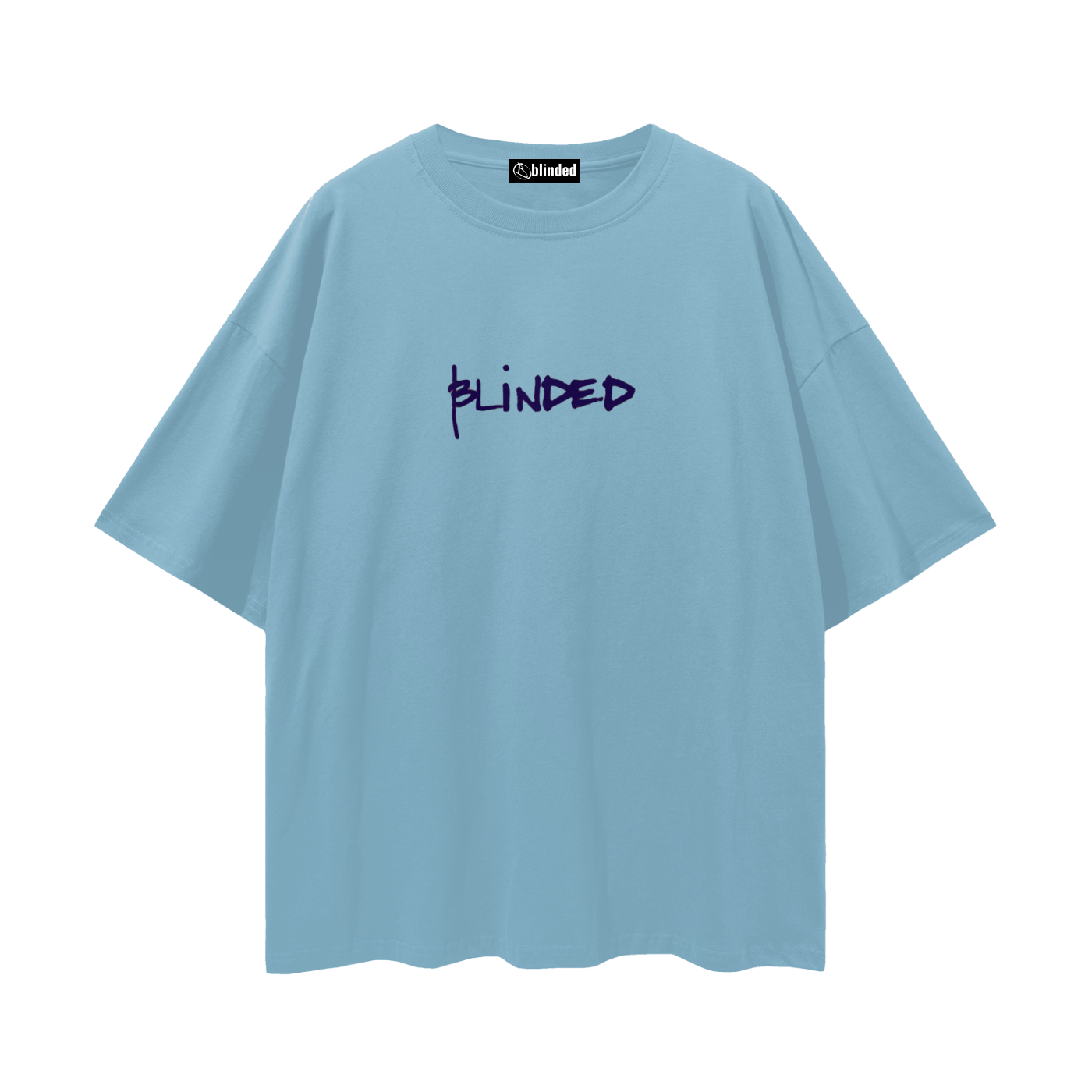 "blinded" dark blue logo Loose Drop Shoulder T-Shirt (unisex)